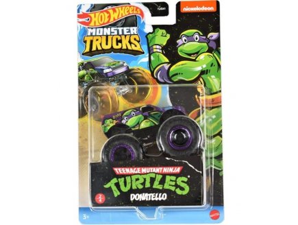 HOT WHEELS  TORTUES NINJA - MONSTER TRUCKS DONATELLO -  VOITURE - VEHICULE MINIATURE - MONSTER JAM - TMNT - TURTLES - MATTEL HKM22