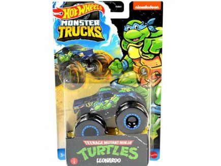 HOT WHEELS TORTUES NINJA - MONSTER TRUCKS LEONARDO -  VOITURE - VEHICULE MINIATURE - MONSTER JAM - TMNT - TURTLES - MATTEL HKM24