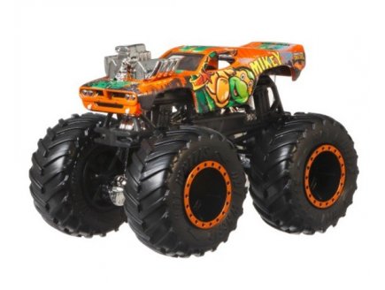 Hot wheels  tortues ninja - monster trucks michelangelo -  voiture - vehicule miniature - monster jam - tmnt - turtles - Mattel hkm23