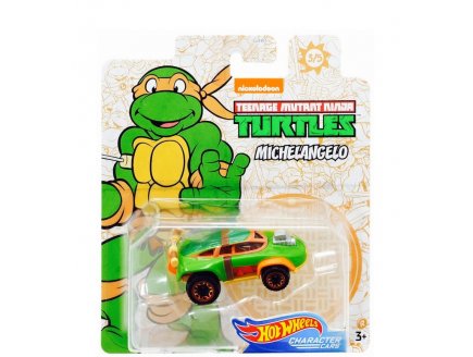 HOT WHEELS : TORTUES NINJA VOITURE MICHELANGELO - VEHICULE MINIATURE VERT ET ORANGE - TMNT - TURTLES - MATTEL GJJ05