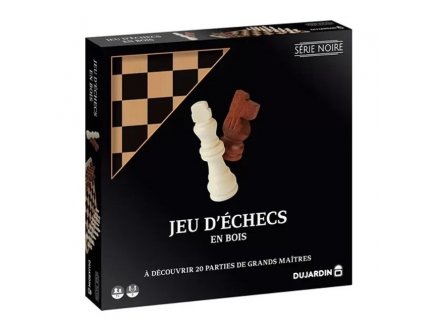 Jeu d'Echecs en bois - Série Noire - Dujardin - 1130300303 - Jeu de société classique