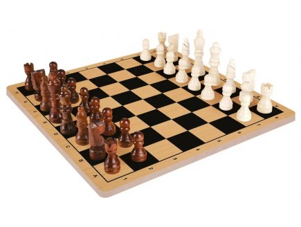 Jeu d'Echecs en bois - Série Noire - Dujardin - 1130300303 - Jeu de société classique