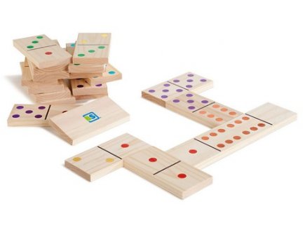 JEU DE 28 DOMINOS GEANTS XXL EN BOIS - PLEIN AIR - JEU DE REFLEXION