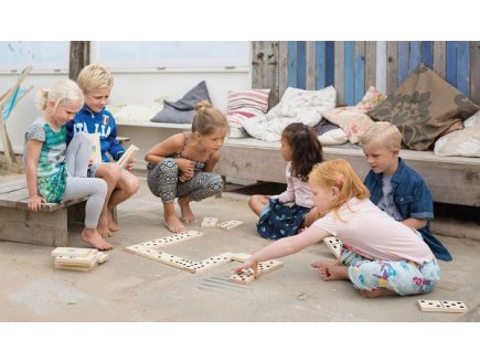 Jeu de 28 dominos geants xxl en bois - plein air - jeu de reflexion