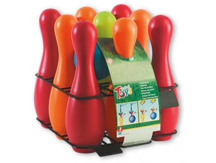 JEU DE 9 QUILLES EN PLASTIQUE + 2 BOULES - BOWLING - ANDRONI - JEU PLEIN AIR