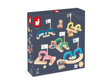 Jeu de billes Applepop 6 obstacles en bois - Parcours, piste, circuit - Janod - J03357