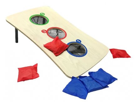 JEU DE LANCER DE SACS, POCHES - CORNHOLE - PLANCHE EN BOIS - JEU D'ADRESSE, CIBLE