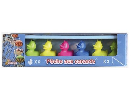 Jeu de pêche aux canards, 6 canards plastique + 2 cannes - Plein air - Kermesse, Fête, Animation