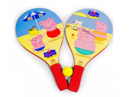 JEU DE RAQUETTES DE PLAGE PEPPA PIG - RAQUETTES BEACH BALL BOIS