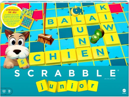 Jeu de socit Scrabble junior - jeu de lettres - Nouvelle version Franaise - Mattel - y9668