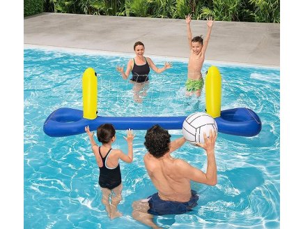 Jeu de volley ball gonflable et flottant de piscine - filet + ballon - Bestway - 52133 - sport d'eau