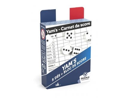 JEU DE YAM'S : 5 DES + BLOC DE SCORE - JEU DE VOYAGE TRADITIONNEL - DUCALE