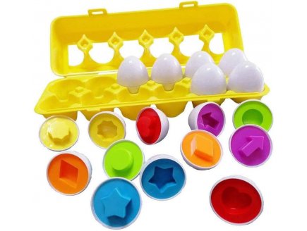 Jouet 1er Age : Pack 12 oeufs forme et couleur - Puzzle oeuf - Educatif - Enfant