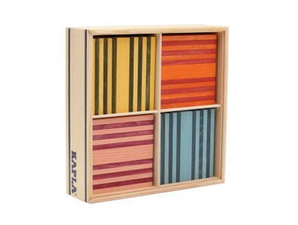 Kapla Coffret Octocolor 100 planchettes colorées en bois - 8 couleurs - Jeu construction - Dès 2 ans