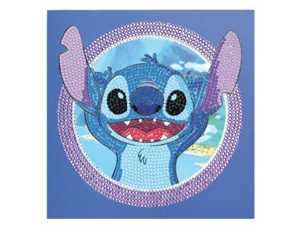 Kit Carte à diamanter Stitch 18x18cm, Disney - Broderie Diamant - Crystal Art - Activité DIY Cristaux