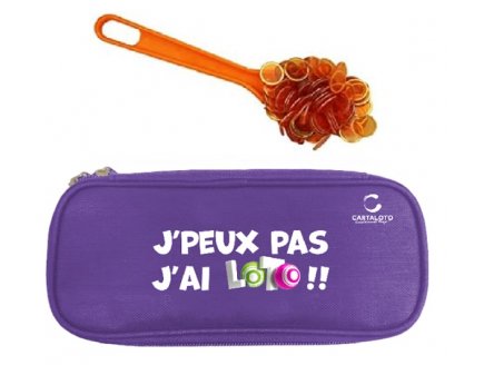 Kit loto bingo 3 en 1 : trousse + baton magnetique + 100 pions jaune orange - Cartaloto - accessoires jeu, materie