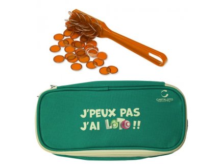 KIT LOTO BINGO 3 EN 1 : TROUSSE + BATON MAGNETIQUE + 100 PIONS JAUNE ORANGE - CARTALOTO - ACCESSOIRES JEU, MATERIEL