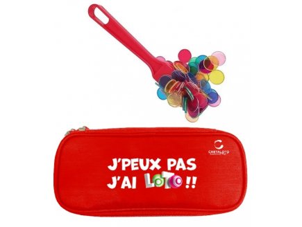 Kit loto bingo 3 en 1 : trousse + baton magnetique + 100 pions multicolores - Cartaloto - accessoires jeu, materiel