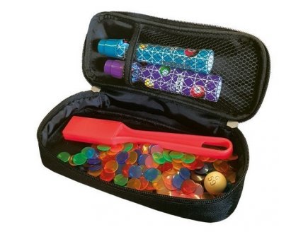 Kit loto bingo 3 en 1 : trousse + baton magnetique + 100 pions rose - Cartaloto - accessoires jeu, materiel