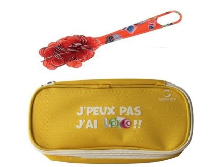KIT LOTO BINGO 3 EN 1 : TROUSSE + BATON MAGNETIQUE BINGO ROUGE + 100 PIONS - LOTOQUIN - ACCESSOIRES JEU, MATERIEL