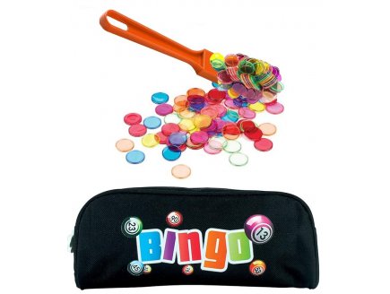 KIT LOTO BINGO 3 EN 1 : TROUSSE + BATON MAGNETIQUE ORANGE + 100 PIONS - LOTOQUIN - ACCESSOIRES JEU, MATERIEL