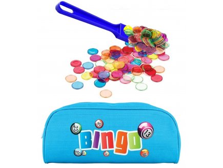 Kit Loto bingo 3 en 1 : trousse bleu + baton magnetique bleu + 100 pions - lotoquin - accessoires jeu, mat�riel