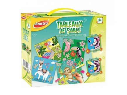 KIT TABLEAUX DE SABLE COLORE ANIMAUX - JOUSTRA - J41716 - LOISIR CREATIF