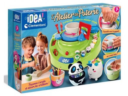 L'Atelier de poterie - Idea Clementoni - 52946 - Tour de potier, Modelage argile