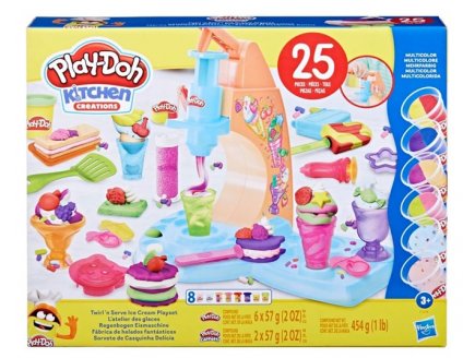 L'atelier des glaces Play-Doh Kitchen Creations - Machine, Pate à Modeler, Accessoires - Hasbro - F7378 - Glacier