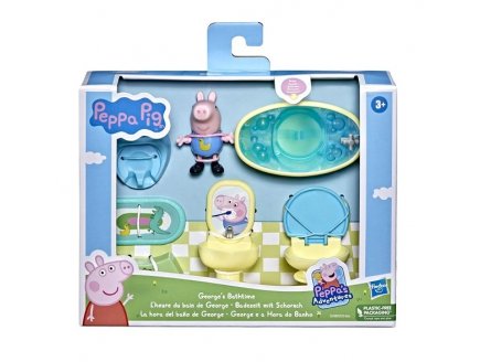 L'HEURE DU BAIN DE GEORGE - PEPPA PIG - FIGURINE ET ACCESSOIRES MAISON - UNIVERS MINIATURE