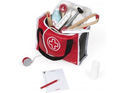 La mallette de docteur 10 accessoires - Janod - j06513 - jeu d'imitation