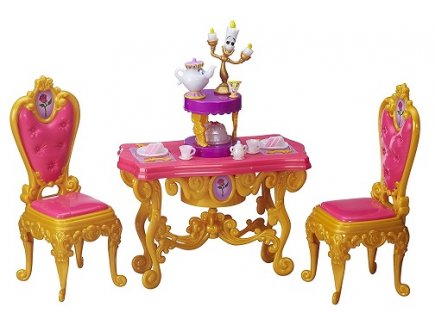 LA SALLE A MANGER DE BELLE C'EST LA FETE AVEC MME SAMOVAR ET CHIP ET LUMIERE - DISNEY PRINCESS - HASBRO - B5310