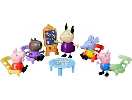 La salle de classe de Peppa Pig avec 5 personnages - Figurines - Mini univers cole