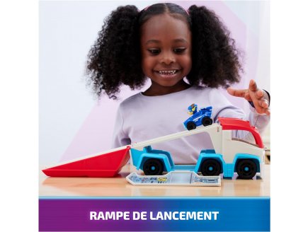 La super Pat patrouille le film : camion paw patroler transformable + voiture de chase - figurine chien - vehicule de luxe - paw patrol the mighty movie