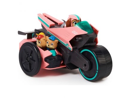 La super pat patrouille le film : liberty et la pat parouille junior + moto side car transformable - figurine chien - vehicule de luxe - paw patrol - Spin master - 20143576