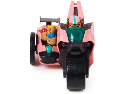 La super pat patrouille le film : liberty et la pat parouille junior + moto side car transformable - figurine chien - vehicule de luxe - paw patrol - Spin master - 20143576