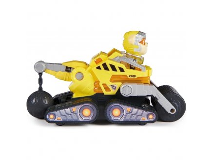 La super Pat patrouille le film : ruben et tractopelle son et lumiere - figurine chien - vehicule de luxe - paw patrol the mighty movie