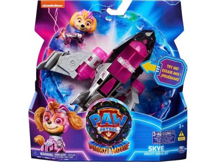 LA SUPER PAT PATROUILLE LE FILM : STELLA + AVION SON ET LUMIERE - FIGURINE CHIEN - VEHICULE DE LUXE - PAW PATROL THE MIGHTY MOVIE