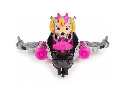 La super Pat patrouille le film : stella + avion son et lumiere - figurine chien - vehicule de luxe - paw patrol the mighty movie