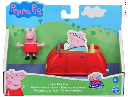 La voiture rouge de Peppa Pig - 1 Figurine Peppa le Cochon - Univers miniature