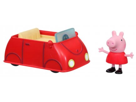 La voiture rouge de Peppa Pig - 1 Figurine Peppa le Cochon - Univers miniature