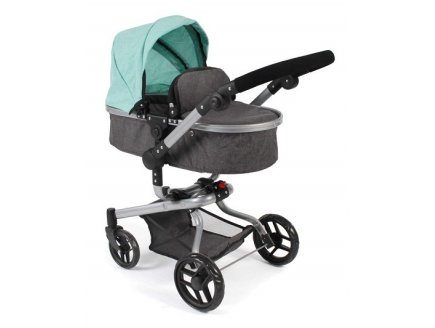 Landau combi poussette yolo gris menthe poupee - bayer chic 2000 - 59342