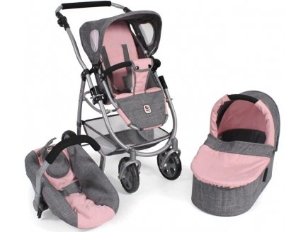 Landau combine emotion 3 en 1 rose et gris poupee - bayer chic 2000 - 63715