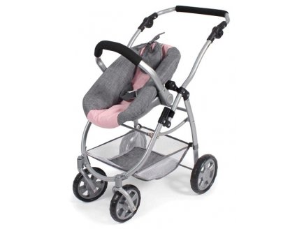 Landau combine emotion 3 en 1 rose et gris poupee - bayer chic 2000 - 63715