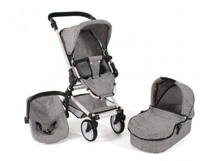 Landau Combin Poussette Fides 3 en 1 Gris Poupe - Bayer Chic 2000 - 64519 - Poupon