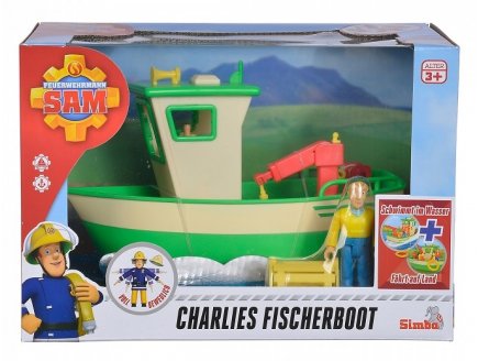 LE BATEAU DE PECHE DE CHARLIE - SAM LE POMPIER - SIMBA - FIGURINE ET ACCESSOIRES