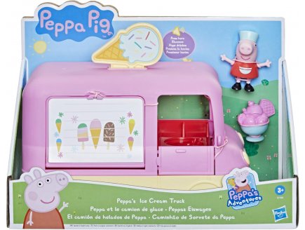 LE CAMION DE GLACE DE PEPPA  AVEC SON + ACCESSOIRE + FIGURINE PEPPA LE COCHON - HASBRO - F2186