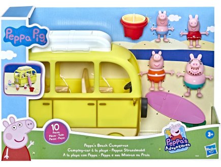 LE GRAND CAMPING CAR JAUNE DE PEPPA PIG - 10 PIECES - VEHICULE - FIGURINE PEPPA LE COCHON - HASBRO - F3632