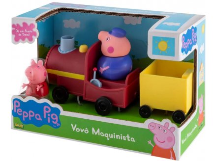 Le petit train de Papy Pig - 2 Figurines Peppa Pig - univers miniature