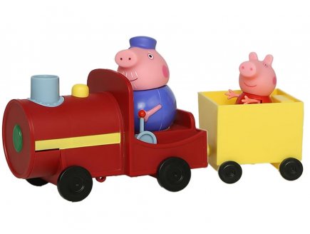 Le petit train de Papy Pig - 2 Figurines Peppa Pig - univers miniature